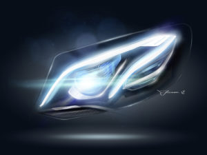 E-Klasse Desigskizze E-Class design sketch