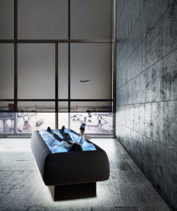 Open space interior with panoramic window