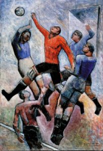 carlo carrà - partita di calcio - 1930