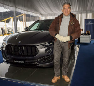 Maserati Polo Tour 2017 - Snow Polo St Moritz - il celebre pilota motociclistico Giacomo Agostini e il SUV Levante (1)