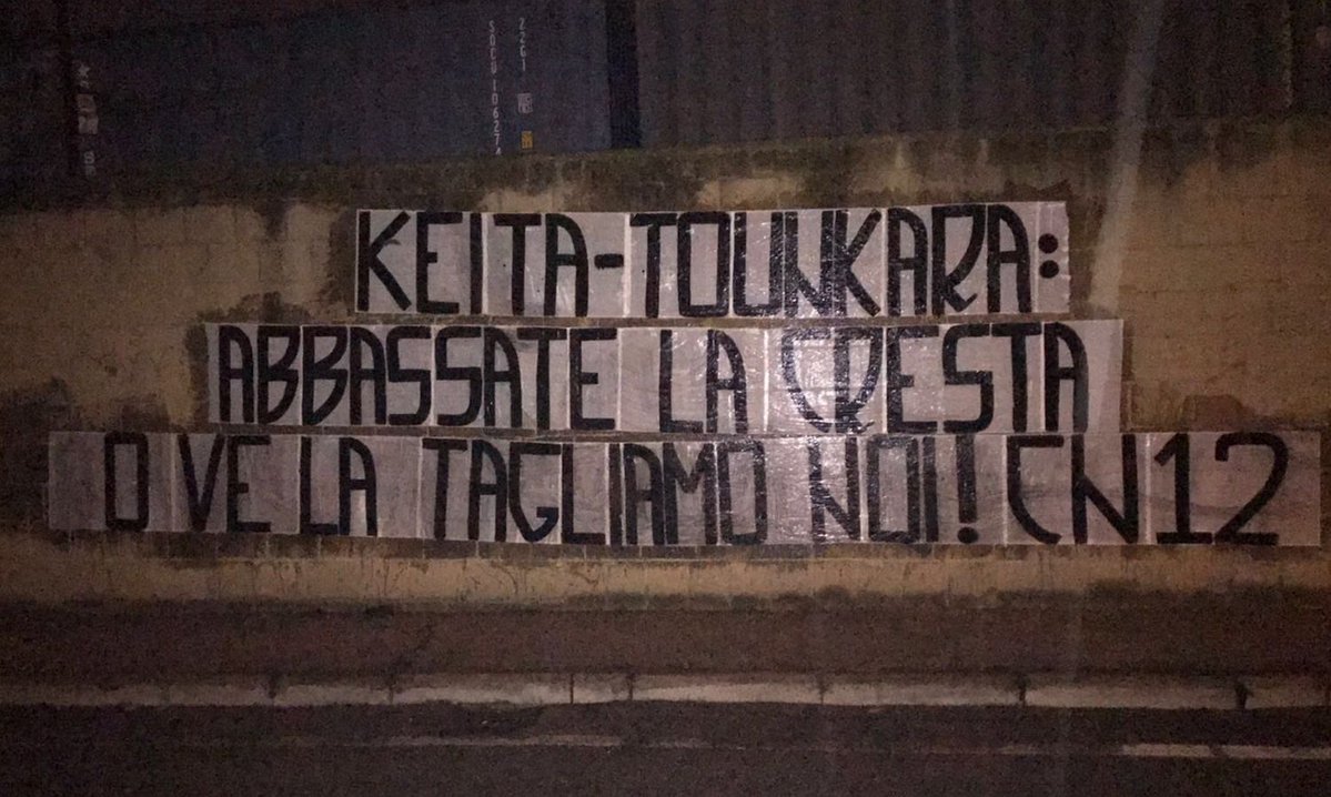 striscione lazio Keita-Tounkara