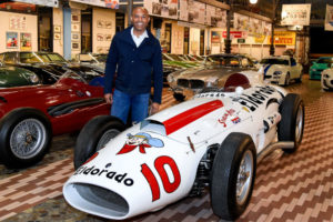 Mariano Rivera presso Museo Panini_con la Maserati Tipo 420M-58 Eldorado_2017