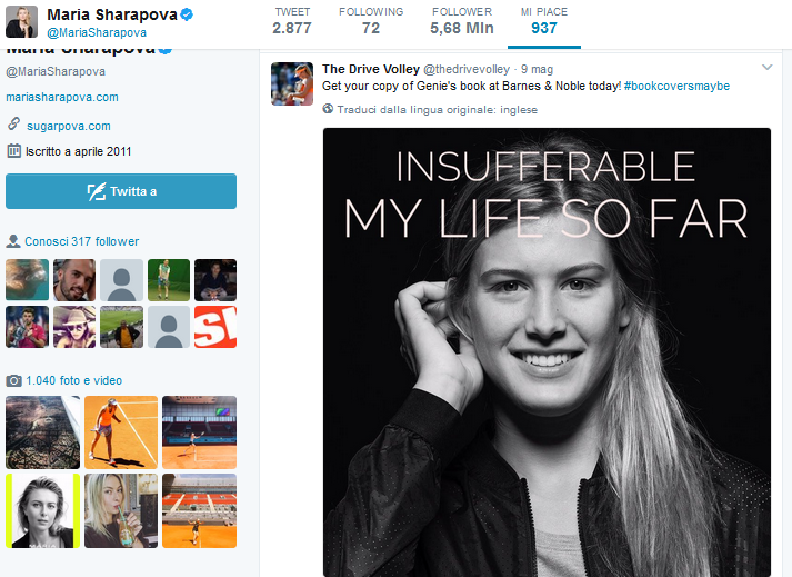 Bouchard autobiografia Sharapova