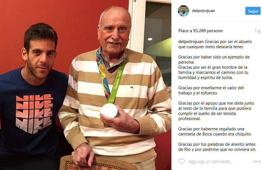 Del Potro lettera al nonno