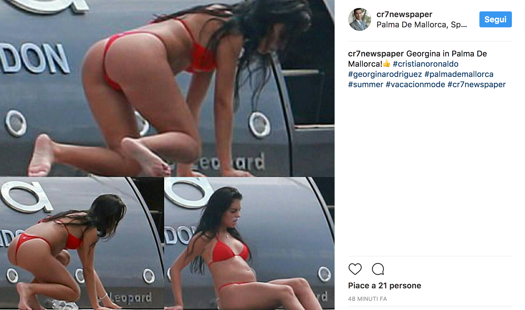 Sexy anche in gravidanza Georgina Rodriguez, sullo yacht con Cristiano Rona...