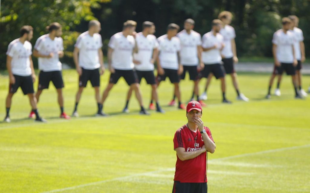 Montella, allenamento Milan