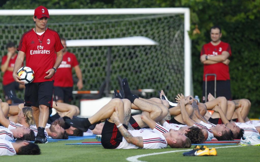 Montella, allenamento Milan