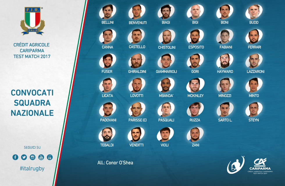 rugby italia convocati