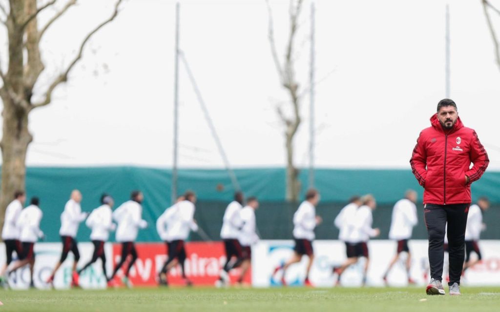 Gattuso, allenamento Milan