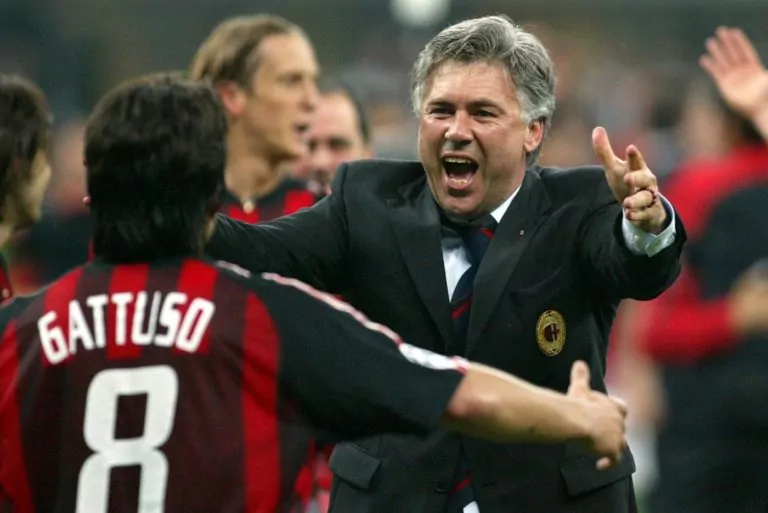 Gattuso e Ancelotti - ph Lapresse