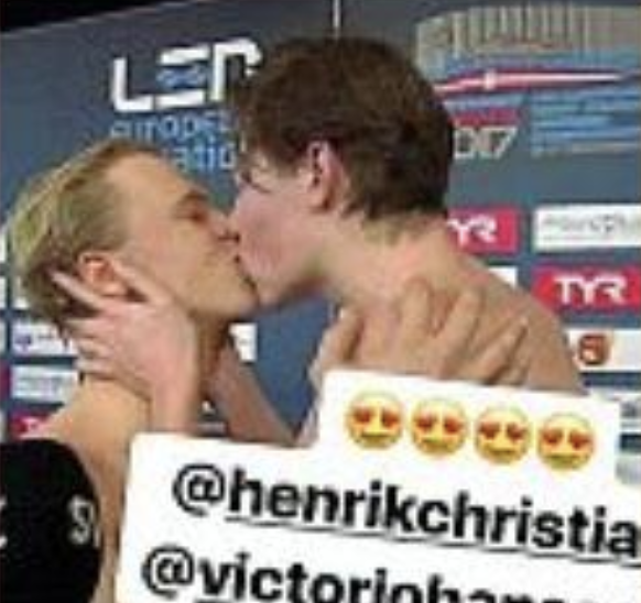 bacio gay nuotatori europei di copenaghen