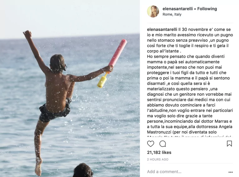 elena santarelli figlio