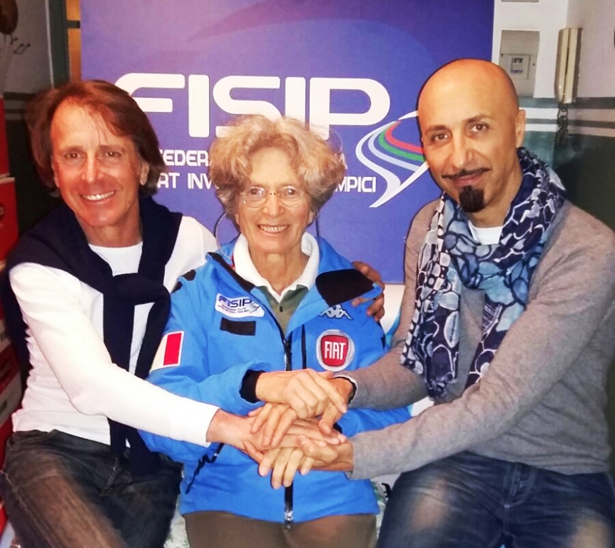 Luca Jurman, Alberto Laurora e il Presidente della Federazione Italiana Sport Invernali Paralimpici Tiziana Nasi