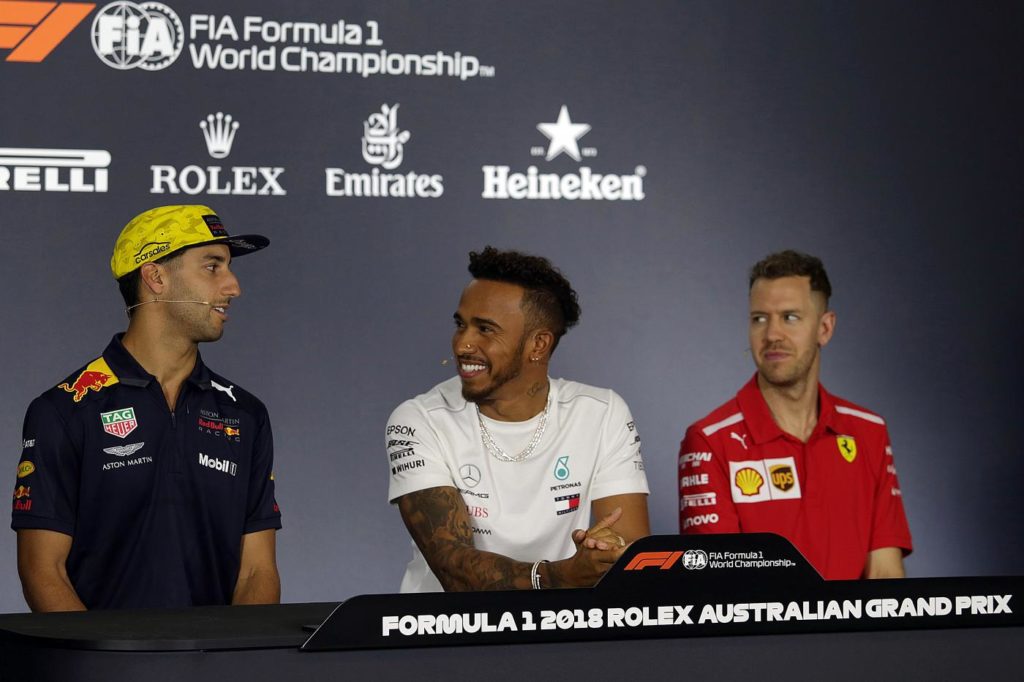 Daniel Ricciardo Lewis Hamilton Sebastian Vettel