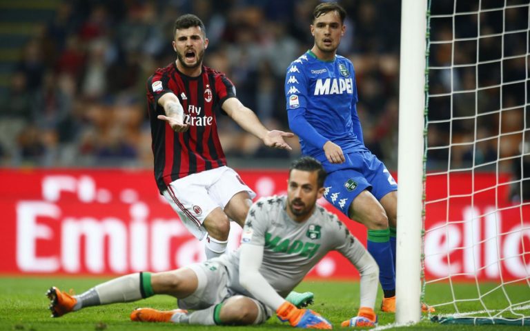 Milan vs Sassuolo cutrone