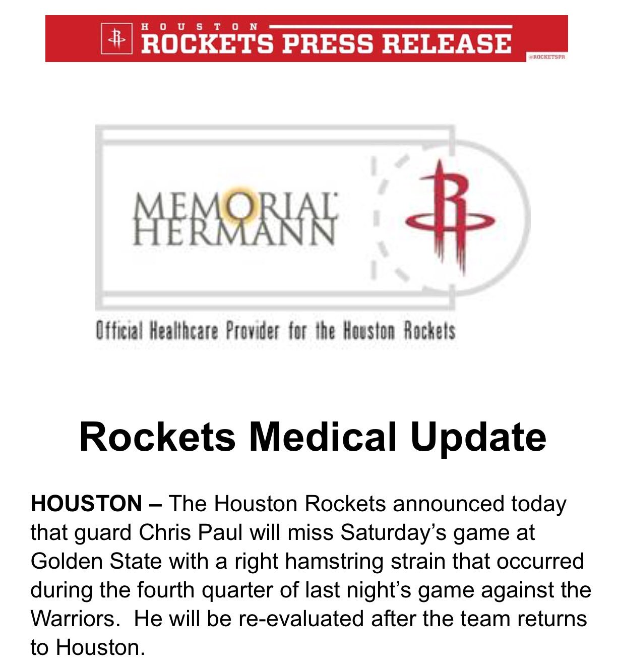 Infortunio Chris Paul