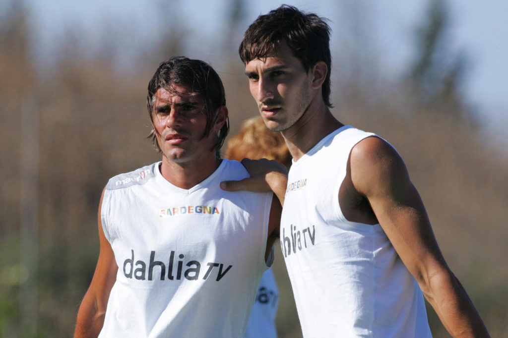 Assemini (CA) 20 07 2009 centro sportivo Ercole Cellino ritiro pre campionato del Cagliari calcio nella foto Diego Lopez e Davide Astori