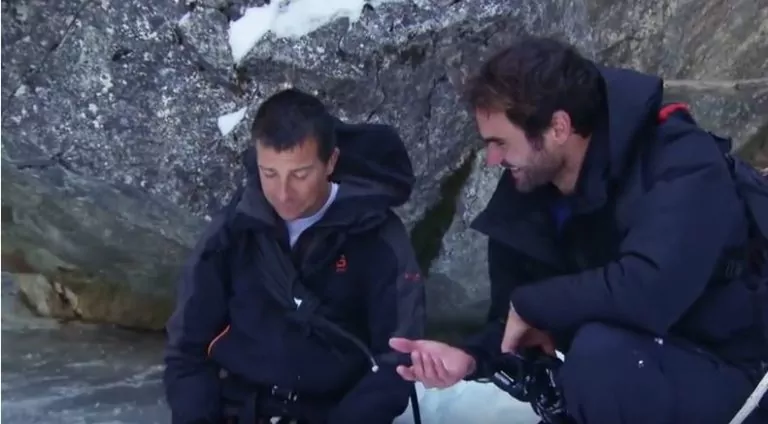 Federer e Bear Grills