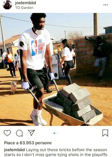 Joel Embiid NBA Africa Game mattoni
