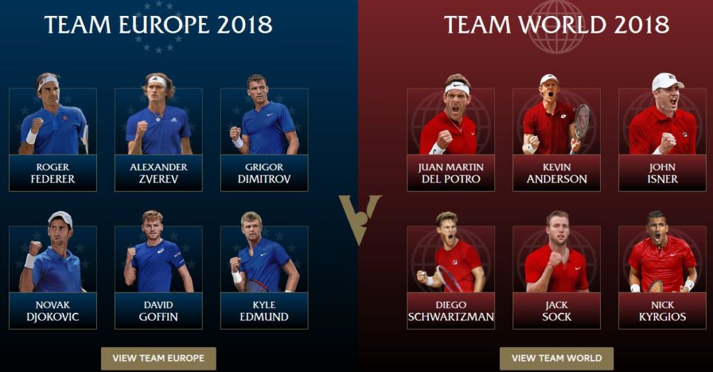 Laver Cup squadre ufficiali