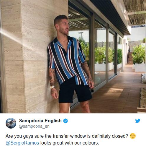 Sergio Ramos foto Camicia Sampdoria