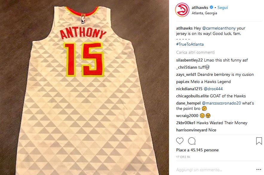 maglia carmelo anthony atlanta hawks