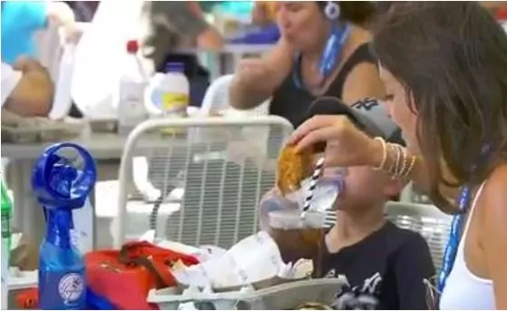 Fan US Open pollo immerso nella Coca-Cola