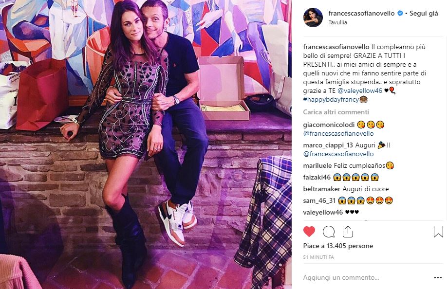francesca sofia novello valentino rossi compleanno