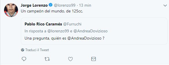 tweet jorge lorenzo dovizioso