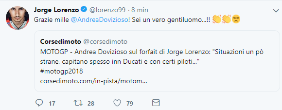 tweet jorge lorenzo dovizioso