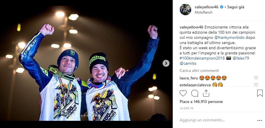 valentino rossi franco morbidelli 100km dei campioni