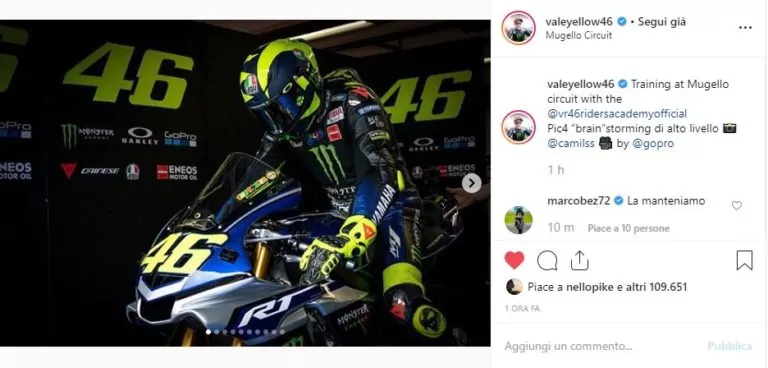 valentino rossi allenamento mugello