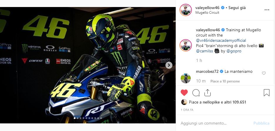 valentino rossi allenamento mugello