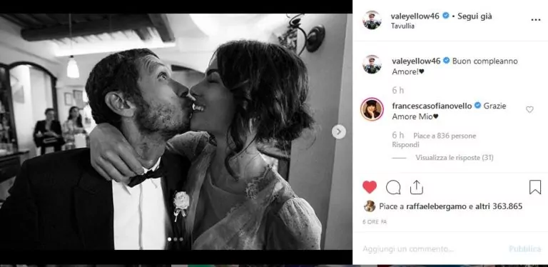 valentino rossi francesca sofia novello
