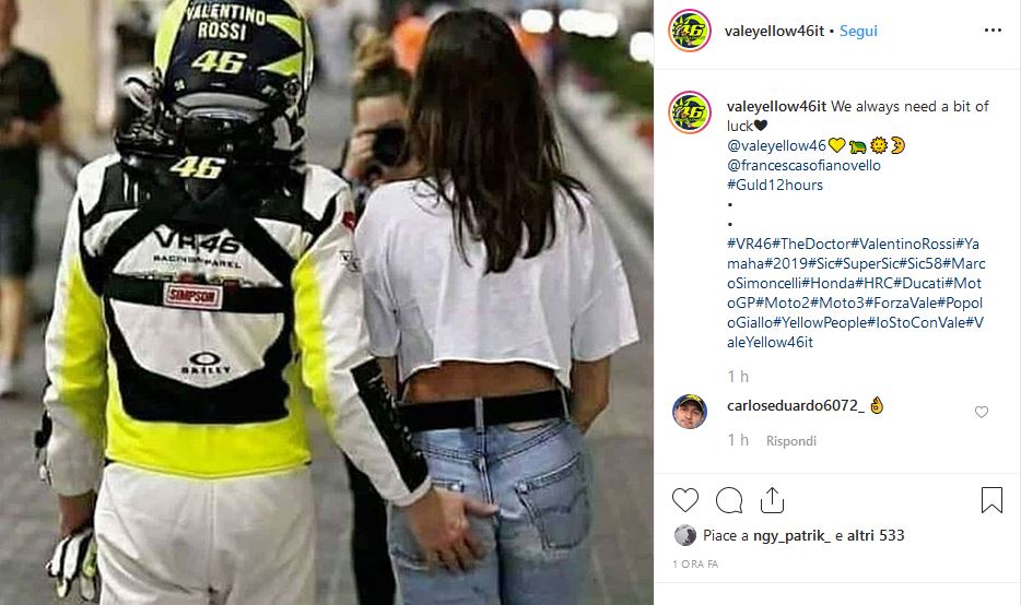 valentino rossi francesca sofia novello