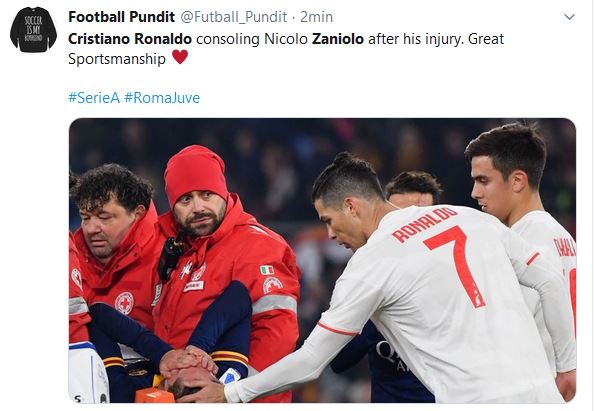 Cristiano Ronaldo infortunio Zaniolo