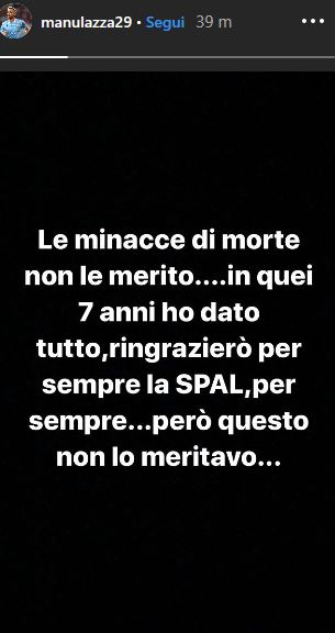 Lazzari minacce morte