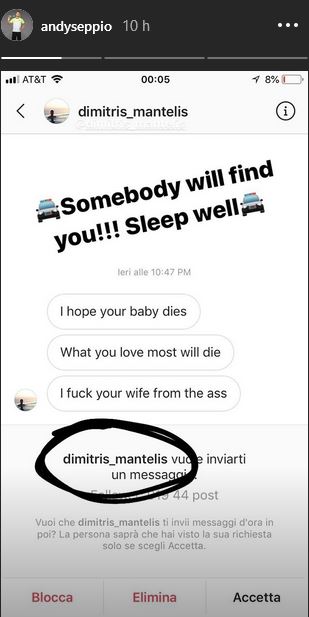 Storie Instagram Andreas Seppi hater