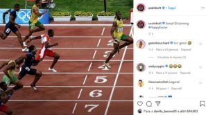 Usain Bolt distanza sociale