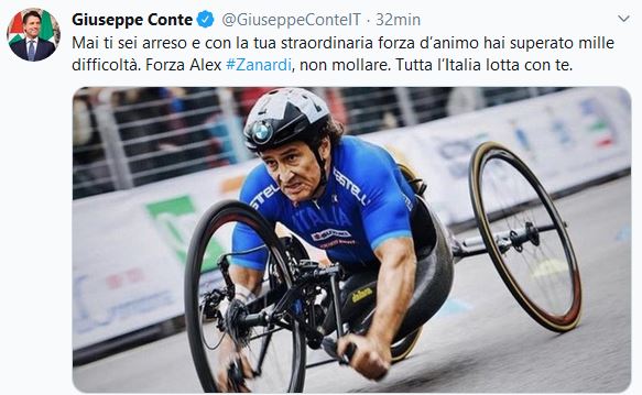 Messaggio Presidente Giuseppe Conte Alex Zanardi