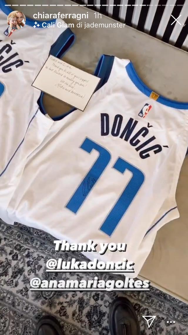 Luka Doncic maglia Fedez Chiara Ferragni