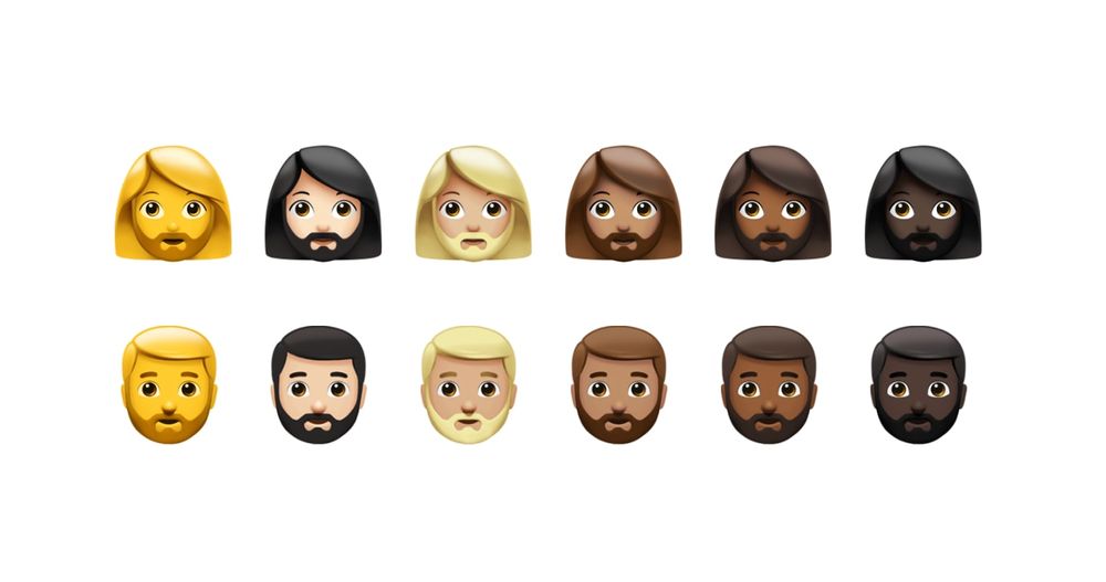 nuove emoji barba donna