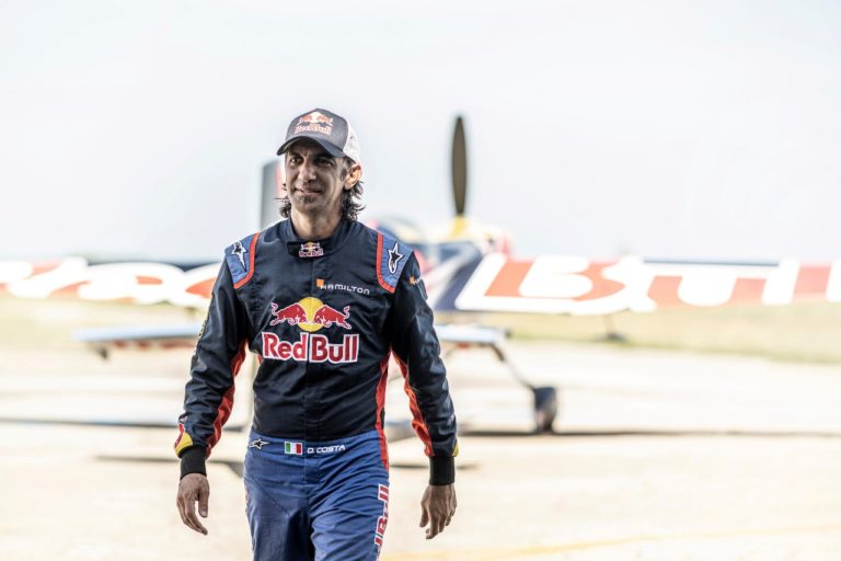 Dario Costa of Italy walks into the hanger at Aero Club Bari during the Volare project prior to the seventh stop of the Red Bull Cliff Diving World Series in Polignano a Mare, Italy on September 14, 2022. // Dean Treml / Red Bull Content Pool // SI202209140493 // Usage for editorial use only //
