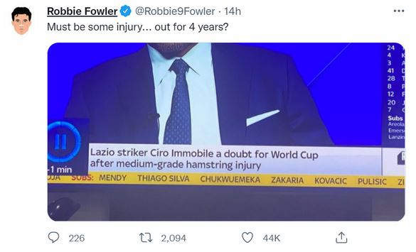 gaffe sky sports immobile