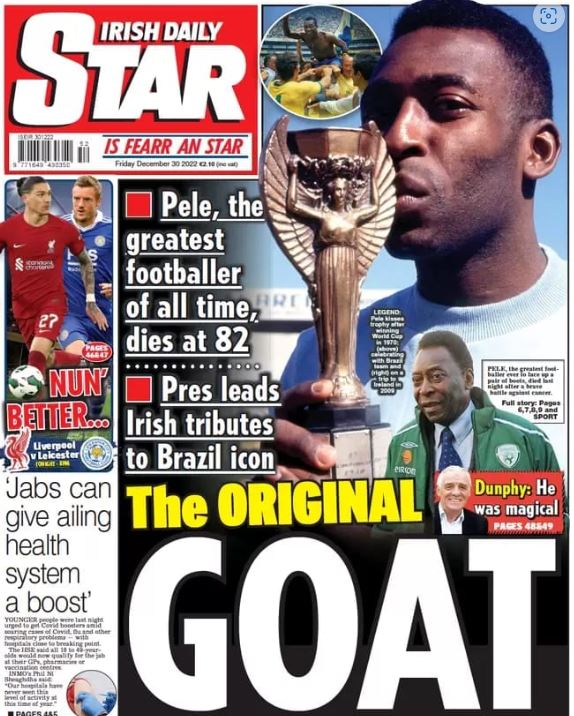 giornali morte pelé