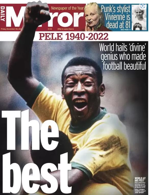 giornali morte pelé