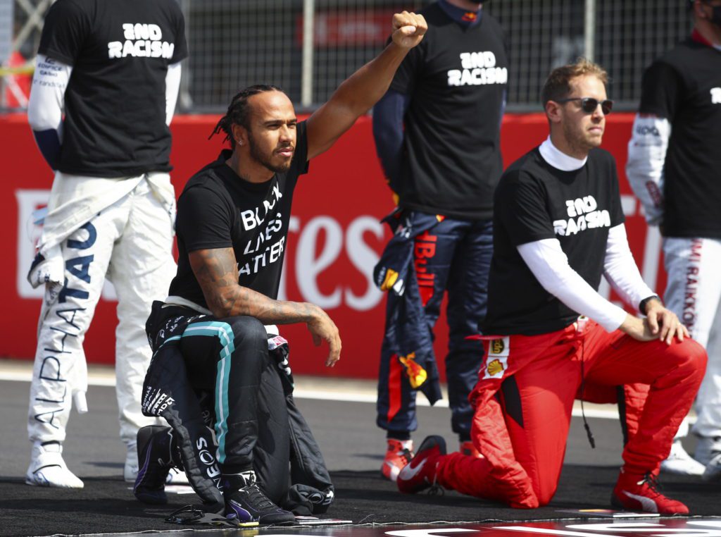Hamilton Vettel protesta