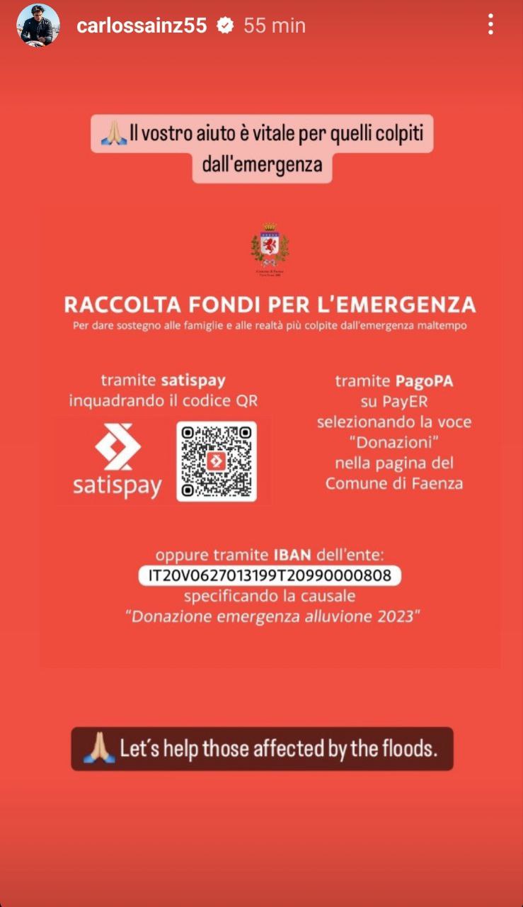 Emergenza Emilia Romagna messaggi Formula 1