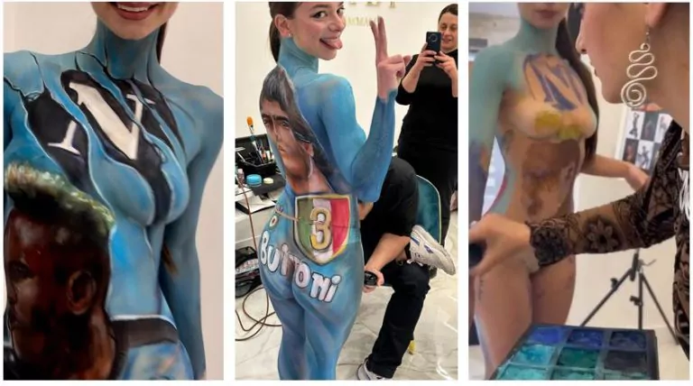 carmen ballerina body painting napoli