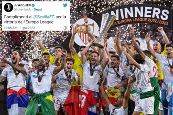 Complimenti Juventus al Siviglia per la vittoria dell'Europa League